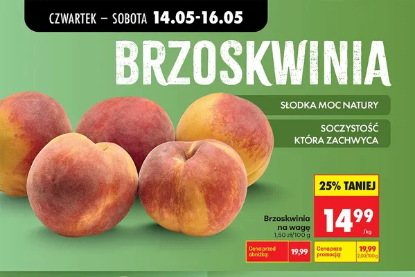 Brzoskwinia na wagę promocja w Biedronka