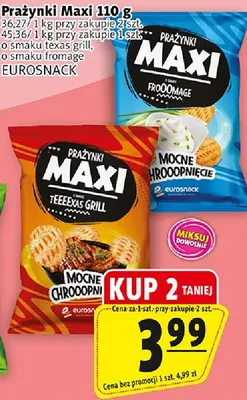 Prażynki Maxi 110g o smaku texas grill, o smaku fromage promocja w Prim Market