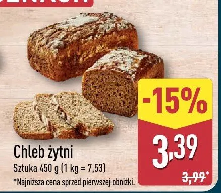 Chleb żytni promocja w Aldi