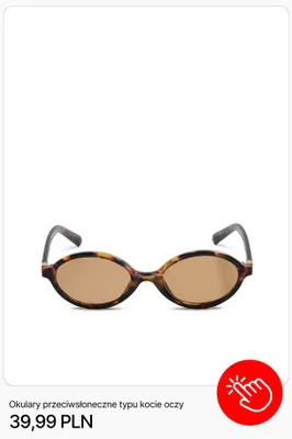 Okulary przeciwsłoneczne typu kocie oczy Cropp promocja w Cropp
