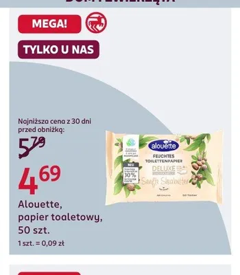 Papier toaletowy nawilżany Alouette Deluxe Sanfte Sheabutter promocja w Rossmann