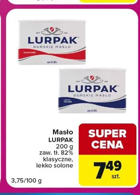 Masło Lurpak lekko solone promocja w Carrefour Express