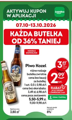 Piwo Kozel promocja w Żabka