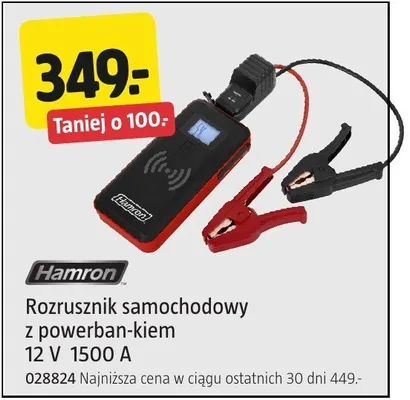 Rozrusznik samochodowy z powerbankiem Hamron 12V 1500A 028824 promocja w Jula