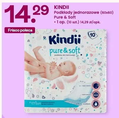 Podkłady jednorazowe Kindii Pure & Soft 60x60 promocja w Frisco