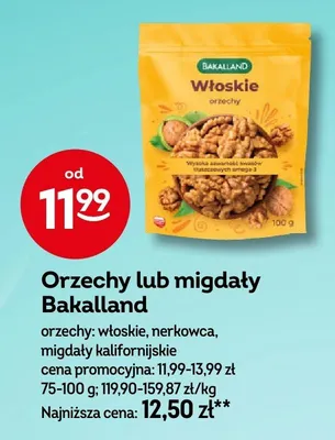 Orzechy lub migdały włoskie, nerkowca, migdały kalifornijskie promocja w Żabka