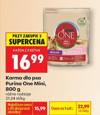 Karma dla psa Mini 800g różne rodzaje promocja w Biedronka