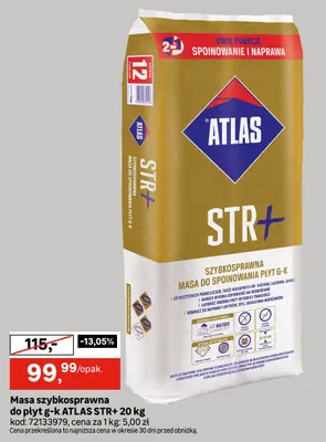 Masa szybkosprawna do płyt g-k Atlas STR+ promocja w Leroy Merlin