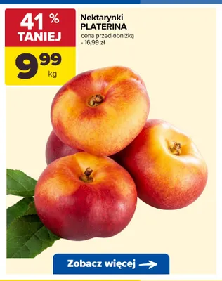 Nektarynki Platerina promocja w Carrefour