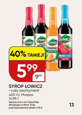 Syrop Łowicz malina promocja w Chata Polska