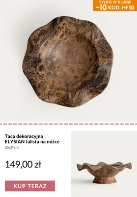 Taca dekoracyjna Elysian falista na nóżce 26x9 cm promocja w Homla
