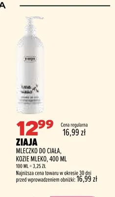 Mleczko do ciała Kozie Mleko Ziaja promocja w Drogerie Natura