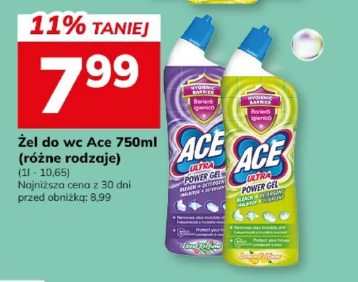 Żel do wc Ace promocja w Hitpol