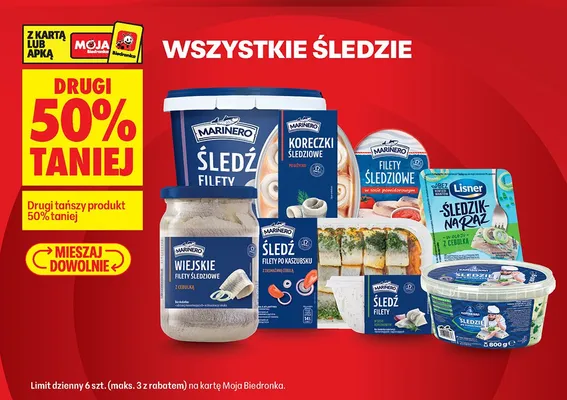 Wszystkie śledzie DRUGIE -50% promocja w Biedronka