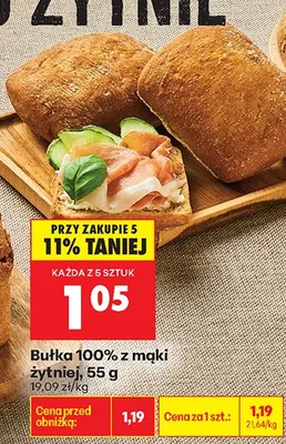 Bułka 100% z mąki żytniej promocja w Biedronka