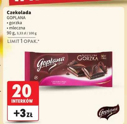 Czekolada mleczna Goplana promocja w Intermarche