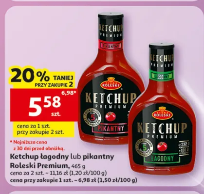 Ketchup łagodny Roleski Premium promocja w Auchan