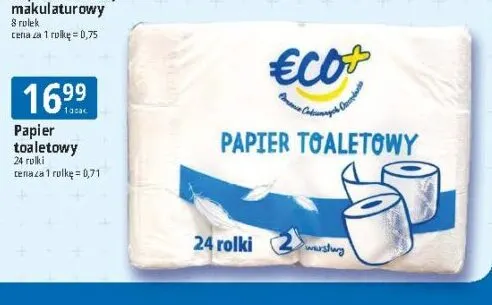 Papier toaletowy Eco+ 24-pak promocja w Leclerc