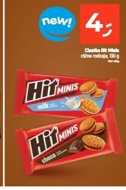 Ciastka Hit Minis Choco promocja w Dealz