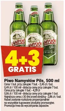 Piwo Namysłów Pils promocja w Twój Market