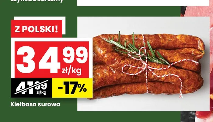 Kiełbasa surowa promocja w emma MARKET