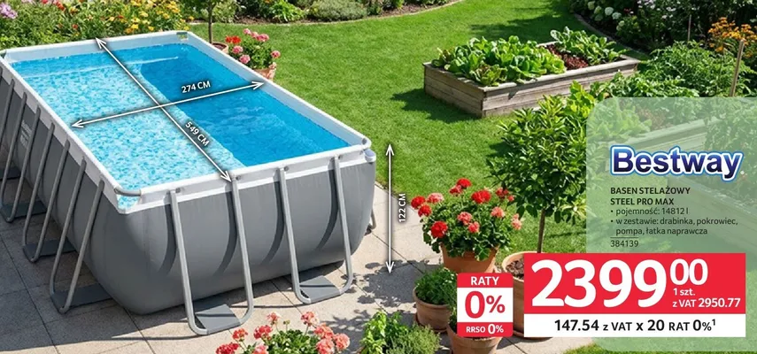 Basen stelażowy Steel Pro Max 384139 promocja w Selgros