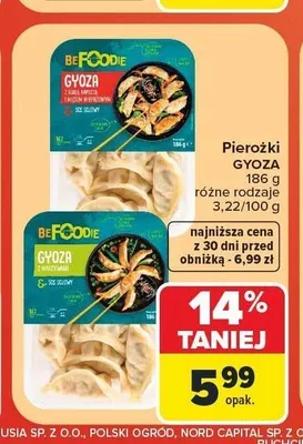 Pierożki Gyoza z warzywami BeFoodie promocja w Carrefour