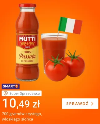 Passata pomidorowa Mutti 100% promocja w Allegro