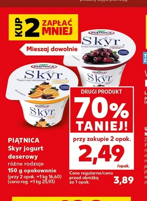 Jogurt deserowy Skyr pomarańcza z kawałkami czekolady Piątnica promocja w Kaufland