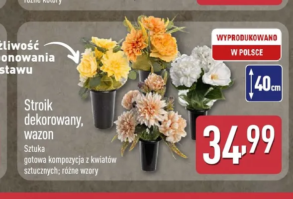 Stroik dekorowany wazon promocja w Aldi
