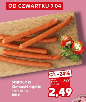 Kiełbaski śląskie bez osłonki promocja w Kaufland