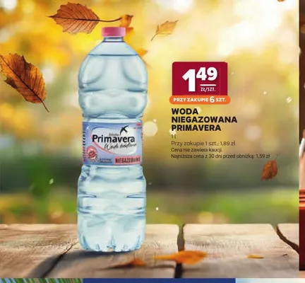 Woda niegazowana Primavera promocja w Stokrotka