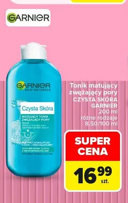 Tonik matujący zwężający pory Czysta Skóra Garnier promocja w Carrefour