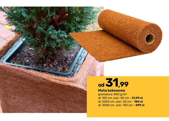 Mata kokosowa 150x50 cm promocja w Bricomarche