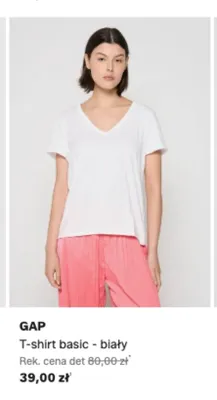 T-shirt basic GAP biały promocja w Lounge by Zalando