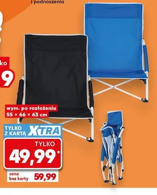 Krzesło plażowe z podłokietnikami CRIVIT wym. po rozłożeniu 55x66x63cm promocja w Kaufland