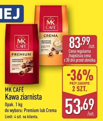 Kawa ziarnista MK Café Premium promocja w Aldi