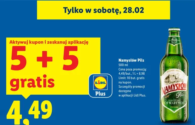 Piwo Namysłów Pils promocja w Lidl