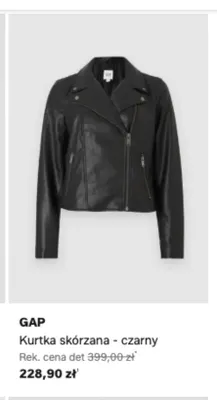 Kurtka skórzana damska GAP czarna promocja w Lounge by Zalando