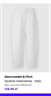 Spodnie materiałowe Abercrombie & Fitch biały promocja w Lounge by Zalando