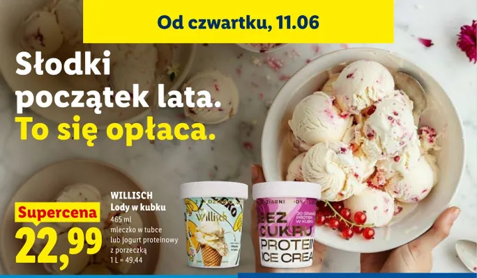 Lody w kubku mleczko w tubce Willisch promocja