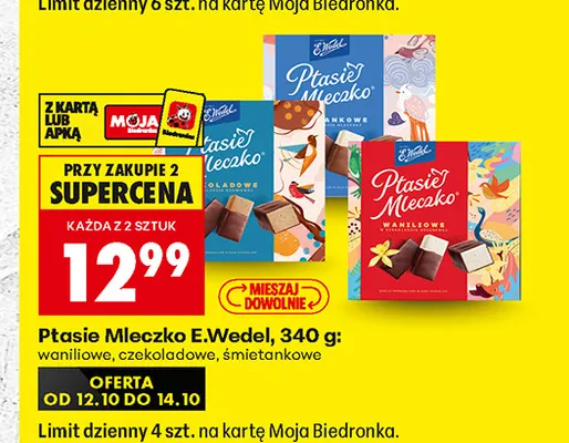 Ptasie Mleczko E.Wedel czekoladowe promocja w Biedronka