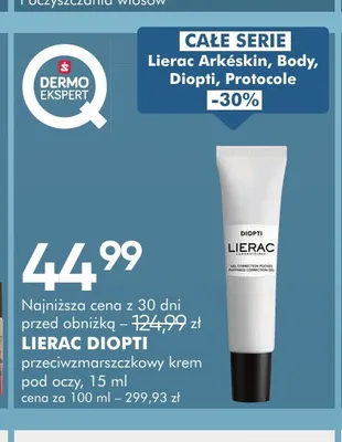 Przeciwzmarszczkowy krem pod oczy Lierac Diopti promocja w Super-Pharm