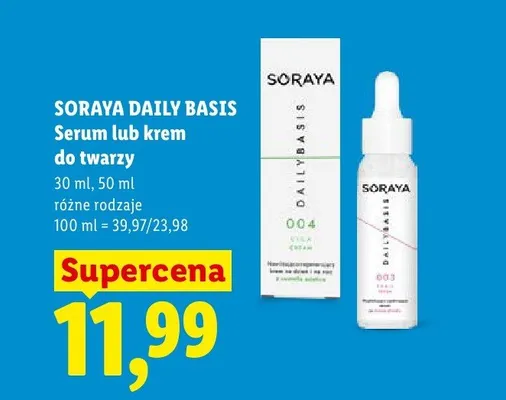 Krem do twarzy Soraya Daily Basis promocja w Lidl