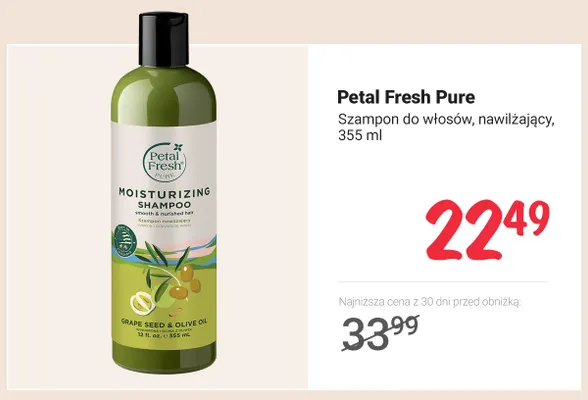 Szampon do włosów nawilżający Petal Fresh Pure promocja w Rossmann