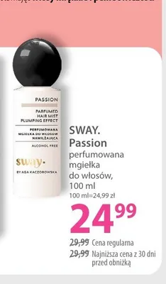 Passion perfumowana mgiełka do włosów SWAY. promocja w Hebe