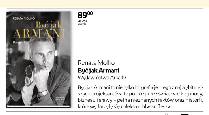 Książka Być jak Armani oprawa twarda promocja w Empik