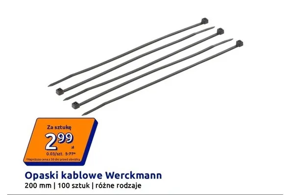 Opaski kablowe Werckmann 200mm promocja w Action