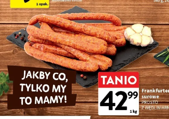Frankfurterki surowe Prosto z Wędliniarni promocja w Intermarche