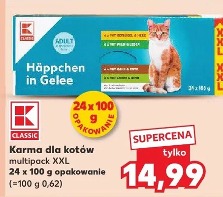 Karma dla kotów K Classic Häppchen in Gelee multipack XXL promocja w Kaufland